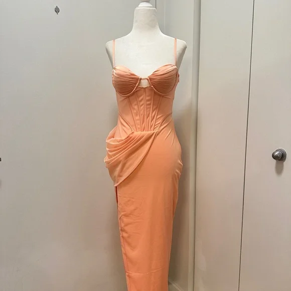 oh polly evening dresses Portia and Scarlett PS22220 BURNT ORANGE Dress – Dody's Dresses main image 0